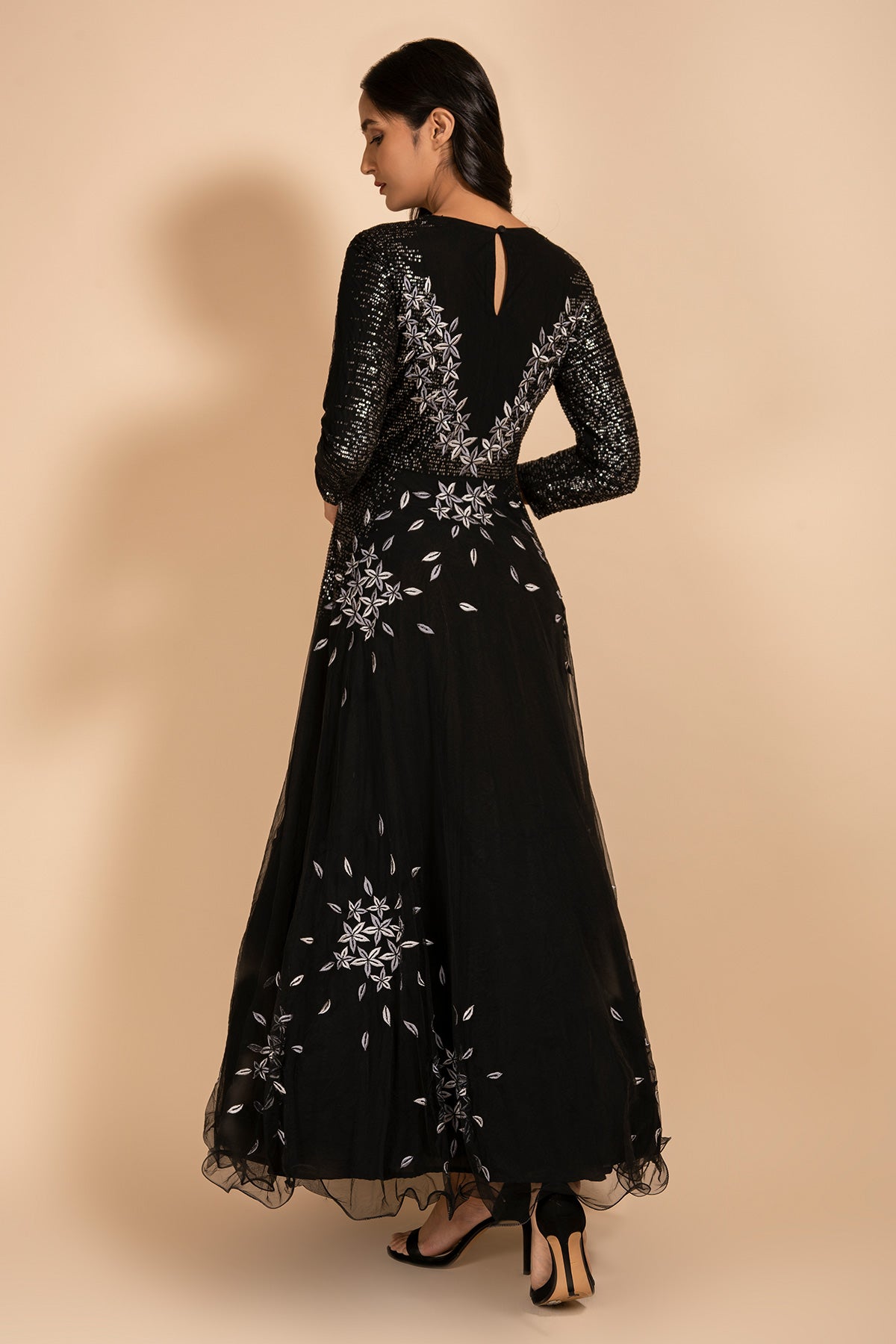 Sequins Embroidered Circular Gown
