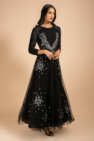 Sequins Embroidered Circular Gown